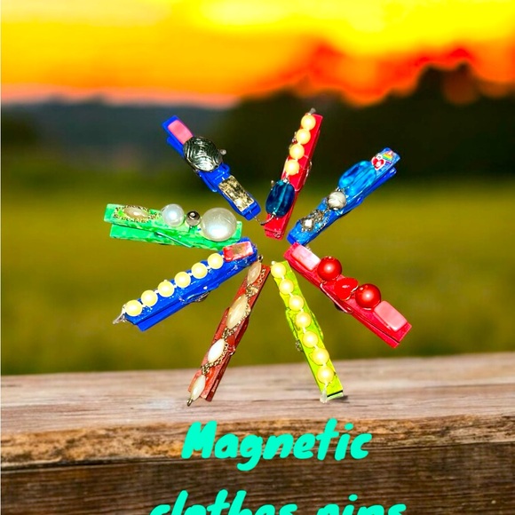 Colorful Decorative Clothespins with Beads - Picture 1 of 2